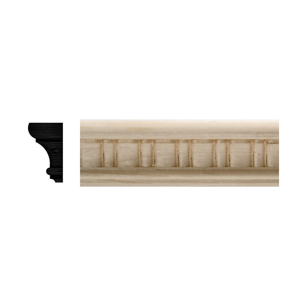 95-4WHW Unfinished White Hardwood Scallop Embossed Chair Rail Moulding ORNAMENTAL
