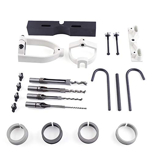 Woodworking Bench Mortiser Bench Drill Locator Set Square Hole Chisel Drilling Machine Location Tool Tenon Joint Mortising Attachment for Drill Press HaroldDol