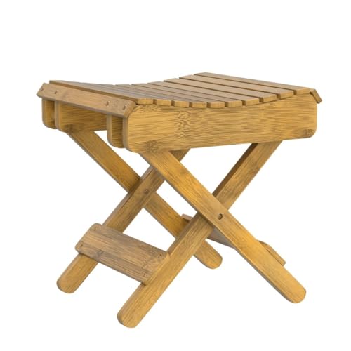 Sorbus Bamboo Folding Step Stool Bench - for Shaving, Shower Foot Rest, Bath Chair - Great for Bathroom, Spa, Sauna, Wooden Seat, Fully Assembled - 11.75" D x 12.25" W x 13.75" H Sorbus