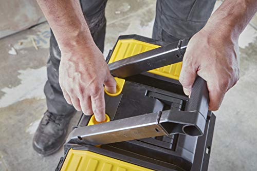 STANLEY 3 in 1 Rolling Work Centre Toolbox with Pull Handle, Detachable Toolbox with Portable Tote Tray, 1-70-326 STANLEY