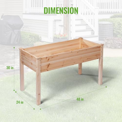 Backyard Expressions Wooden Raised Garden Bed | 48" x 24" x 30" Elevated Planter Box with Included Bed Liner | Outdoor Vegetable, Flower, and Herb Gardening BACKYARD EXPRESSIONS PATIO · HOME · GARDEN