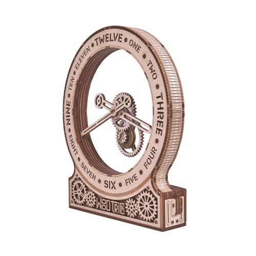 Wood Trick Modern Kinetic Clock 3D Wooden Puzzles for Adults and Kids to Build - Magic Mechanism Aesthetic Design - Model Kits for Adults - Engineering DIY Wooden Models for Adults to Build Wood Trick