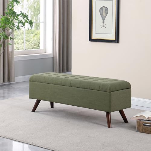 HomePop Modern Storage Bench, Green Large HomePop