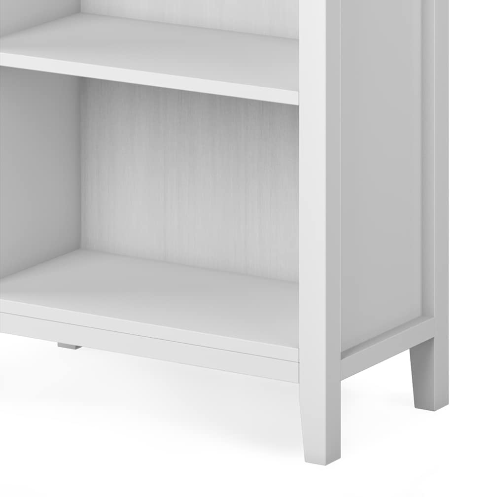 SIMPLIHOME Artisan SOLID WOOD 26 Inch Contemporary 5 Shelf Bookcase in White, For the Living Room, Study Room and Office SIMPLIHOME