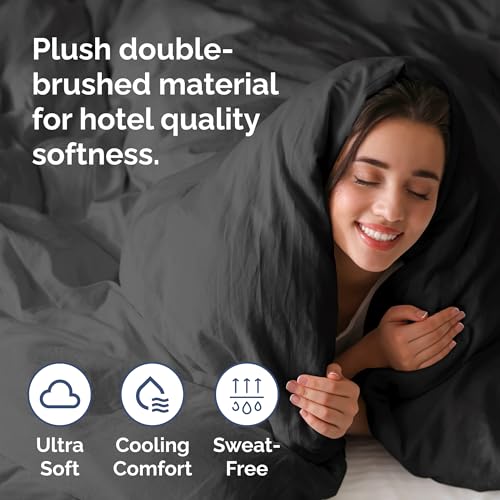 Black Duvet Cover Twin/Twin XL Size - Extra Soft Twin/Twin XL Size Duvet Cover - Lightweight & Breathable - Easy Care & Fade Free w/Zipper Closures & Ties - 68" x 90" Inches - Comforter Not Included CGK Unlimited