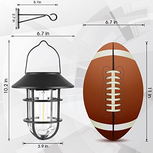 Upgrade Solar Outdoor Lights, Hanging Solar Lantern, Waterproof Solar Lights with Wall Mount Kit for Garden Patio Porch Fence Decor 2 Pack Derynome
