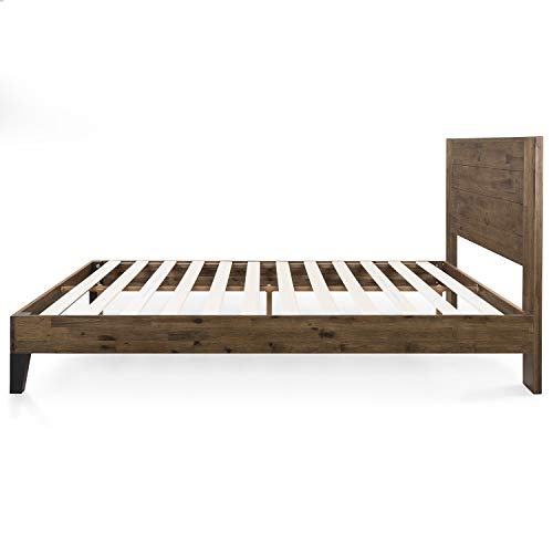 ZINUS Tonja Brown Wood Platform Bed Frame with Headboard - Easy Assembly, No Box Spring Required Zinus