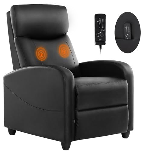 Sweetcrispy Massage Recliner Chair for Adults, Adjustable Home Theater Seating with Lumbar Support for Living Room, Modern Fabric Reclining, Grey Sweetcrispy