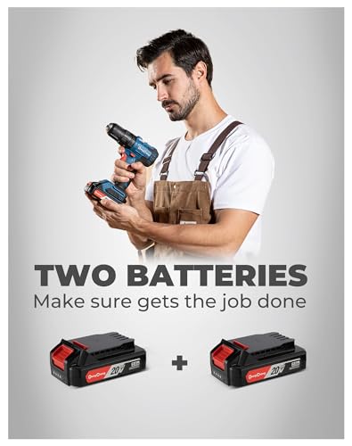 DongCheng 20V MAX Brushless Cordless 1/2" Hammer Drill Kit, 2 Batteries and Charger, 20+1+1 Metal Clutch, 435 in.lbs, 27000 IPM Compact Impact Drill for Drilling Brick Wall, Metal, Wood, Screws Dong Cheng