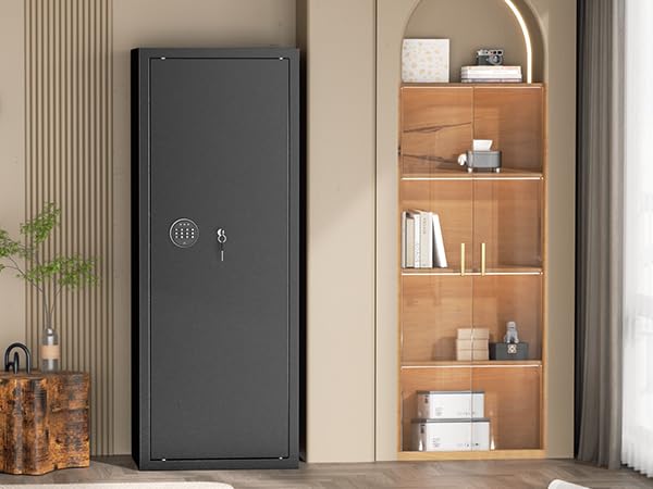 Greenvelly 12-15 Gun Safe for Rifles and Pistols,Quick Access Rifle Gun Safe with Password Lock, Gun Cabinet with Shelves for Home,Office(Assembly Required) Greenvelly