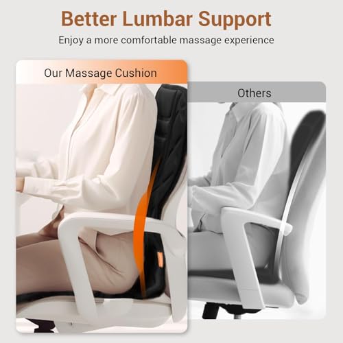 CARSHION Back Massager with Heat,Heated Seat Cover Cushion with 5 Vibrating Massage Nodes Chair Pad for Pain Relief Home Office Use CARSHION