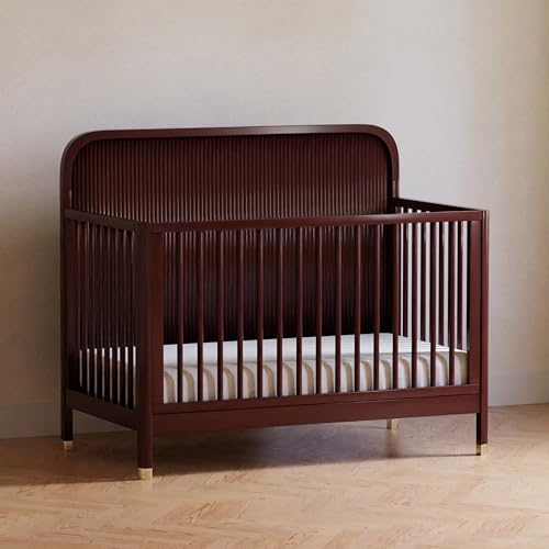 Namesake Brimsley Tambour 4-in-1 Convertible Crib in Crimson, GREENGUARD Gold Certified NAMESAKE