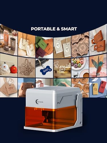 Carverall A1 Pro 10W Mini Laser Engraver with Camera, Portable Laser Engraver and Cutter Desktop Lazer Engraving Machine for Wood Leather Painted Metal Glass, Home DIY, Small Business, Class 1 Carverall
