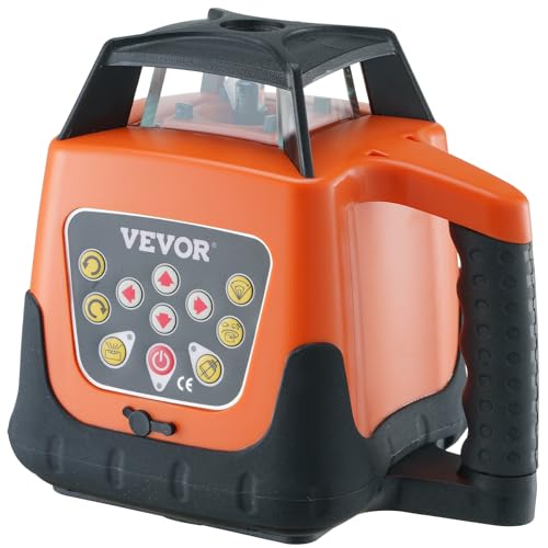 VEVOR Rotary Laser Level 1650ft,360 Degree Self Leveling Red Cross Line Laser,5 Rotation Speeds&4 Scanning Angles Adjustment,IP66 Waterproof Remote Control Manual Self-leveling Mode,Battery Included VEVOR