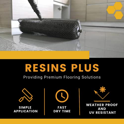 Resins Plus Polyaspartic - RS2785 | 2 Gallon Kit - Clear | Garage Floor Epoxy Kit | Concrete Cement Wood Surface | High UV and Abrasion Resistant | Professional Finish Resins Plus