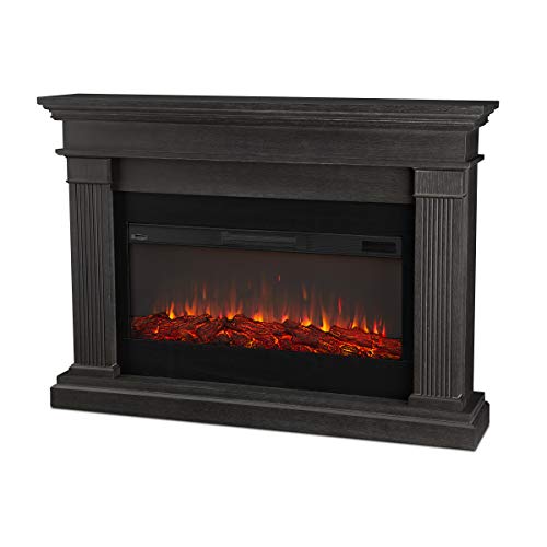 Real Flame Beau 59" Landscape Electric Fireplace with Mantel for Living Room or Bedroom, Replaceable Fireplace Insert Heater, Realistic Log and Flame Effect, Remote Control, Timer Real Flame