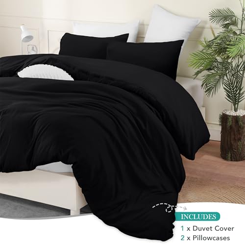 Utopia Bedding Duvet Cover Set with Pillowcases - 3 Pieces Bedding Duvet Cover with Zipper Closure - 1 Duvet Cover with 2 Pillowcases - Soft Brushed Microfiber(Full, Black) Utopia Bedding