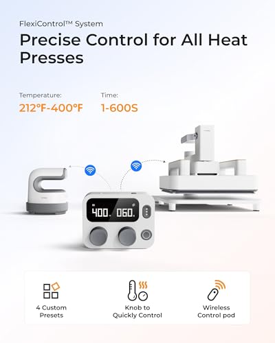 xTool Heat Press Machine 3-in-1 Kit, Smart Press & Mini Iron Press with Platform & Control Pod, 10-25KG High Pressure, Detachable Portable Heat Press Machine for T-Shirts Vinyl Sublimation Crafts xTool