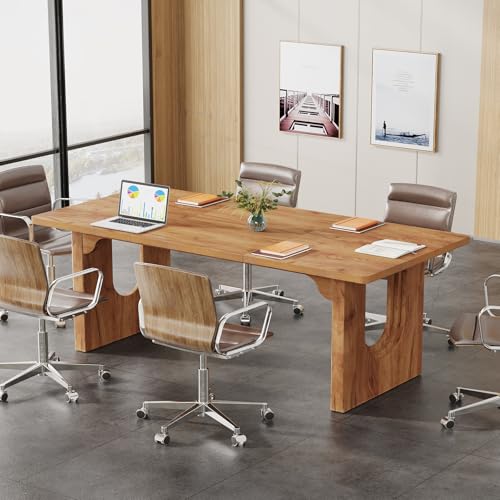 Tribesigns Modern Executive Desk, 70.9" Large Office Computer Desk, Conference Table Meeting Room Table, Simple Workstation Business Furniture for Home Office, Brown Tribesigns