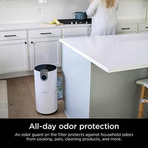 Shark Air Purifier for Home Large Room, Clean Sense Technology, HEPA Air Filter, 1000 Sq Ft, Kitchen, Filters Smoke, Captures 99.98% of Particles, Pet Dander, Pollutants, Dust, Allergens, HP201 Shark