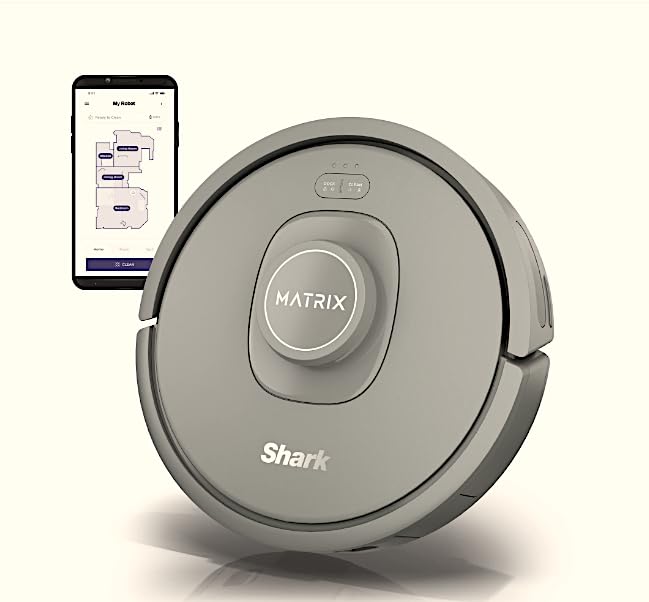 Shark RV2300 Matrix Robot Vacuum with No Spots Missed on Carpets & Hard Floors, Precision Home Mapping, Perfect for Pet Hair, Wi-Fi, Gray (Renewed) Shark