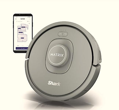 Shark RV2300 Matrix Robot Vacuum with No Spots Missed on Carpets & Hard Floors, Precision Home Mapping, Perfect for Pet Hair, Wi-Fi, Gray (Renewed)