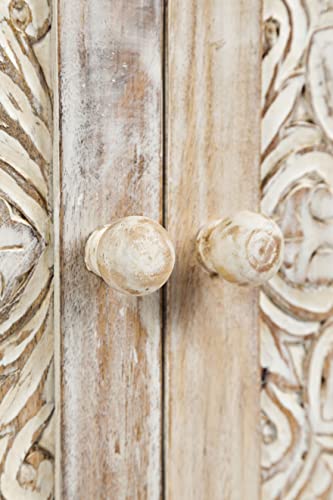 Jofran Inc. Global Archive Solid Mango Wood Hand Carved Accent Chest Jofran Inc.