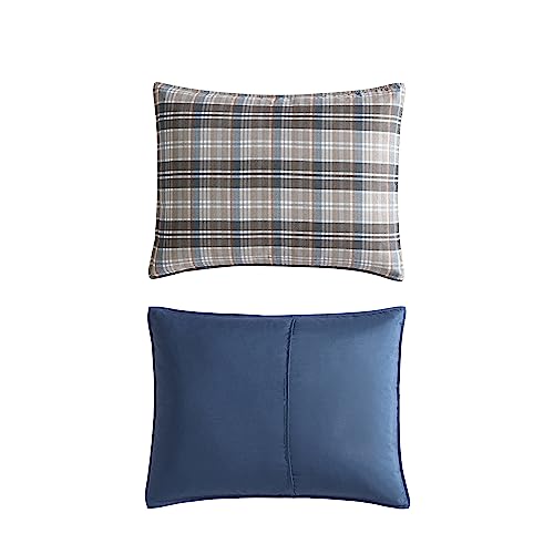Eddie Bauer- Twin Comforter Set, Reversible Microsuede Bedding with Matching Sham(s), Casual Luxurious Bedding Set (Rugged Plaid Brown, Twin) Eddie Bauer