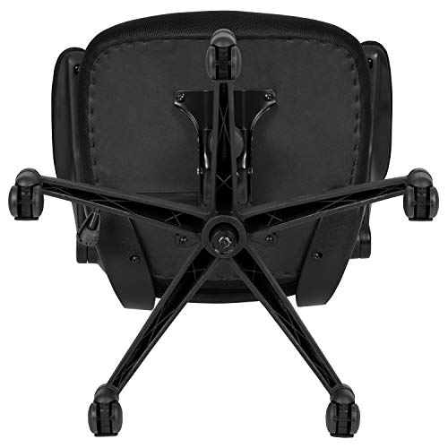 Flash Furniture Kelista Mid-Back Swivel Office Chair with Adjustable Seat Height, Ergonomic Mesh Desk Chair with Flip-Up Armrests, Black Flash Furniture