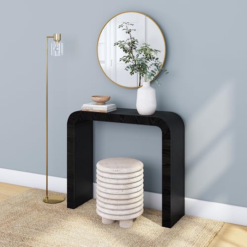 Plank+Beam Arcata Console Table, 36", Modern Console Table for Behind Couch, Contemporary Curved Entryway Table for Foyer, Living Room, Noir Plank+Beam