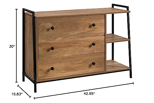 Sauder North Avenue Dresser, L: 15.83" x W: 42.95" x H: 30.00", Black Sauder