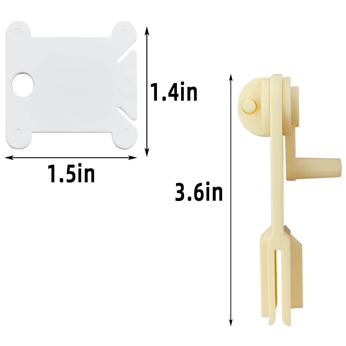 120 Pcs Plastic Floss Bobbins with 1 Pcs Bobbin Winder for Cross Stitch Cotton Thread Craft DIY Sewing Storage Thread Organizer Holder Embroidery DIY Cards (White) yuntop