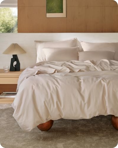 Bedsure Cotton Duvet Cover Queen, 100% GOTS Organic Cotton Duvet Cover Set, Fair Trade Certified Queen Bedding Set, Eco-Friendly, Ultra-Soft, Breathable Home Bedding for All Seasons(Linen, 90"x90") Bedsure