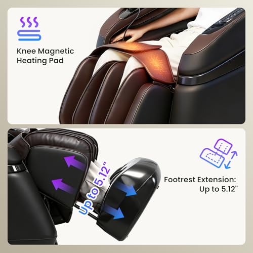 KTENTITO 4D Music Rhythm Massage Chair Full Body, 2026 Unique Sonic Resonance Zero Gravity SL-Track Shiatsu Recliner with Knee Heating Blanket AI Voice Bluetooth Foot Roller Body Scan Airbags G9 Black KTENTITO