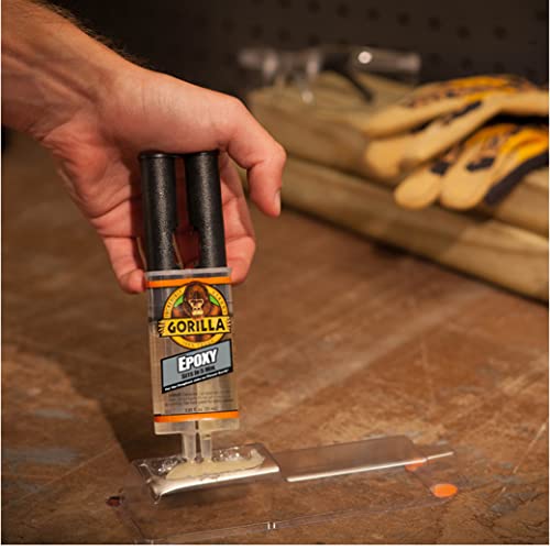 Gorilla 2 Part Epoxy, 5 Minute Set, .85 Ounce Syringe, Clear, (Pack of 2) Gorilla