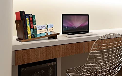 S&A WOODCRAFT Acacia Desktop Wood Bookshelf with Bookends and Organiser for Home and Office S&A WOODCRAFT