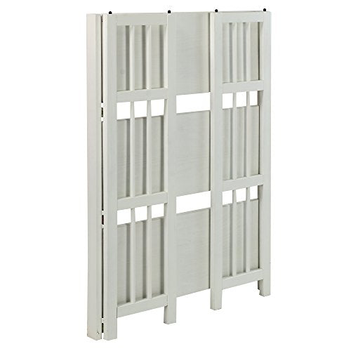 Casual Home 3-Shelf Folding Stackable Bookcase (27.5" Wide)-White Casual Home
