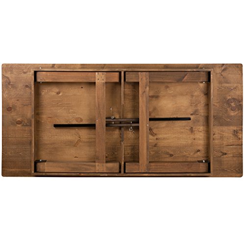 Flash Furniture Hercules Series 7' x 40" Rustic Solid Pine Folding Dining Table, Rectangular Antique Farmhouse Dining and Event Extension Table Flash Furniture