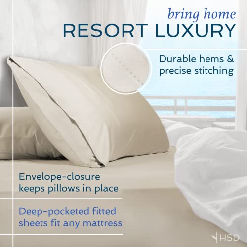Hotel Sheets Direct 3 Piece Bed Sheet Set Twin Size, 100% Viscose Derived from Bamboo Sheets Set with 1 Pillowcase, Cooling & Breathable Luxury Bedding, Moisture-Wicking & Silky Soft Texture, White Hotel Sheets Direct