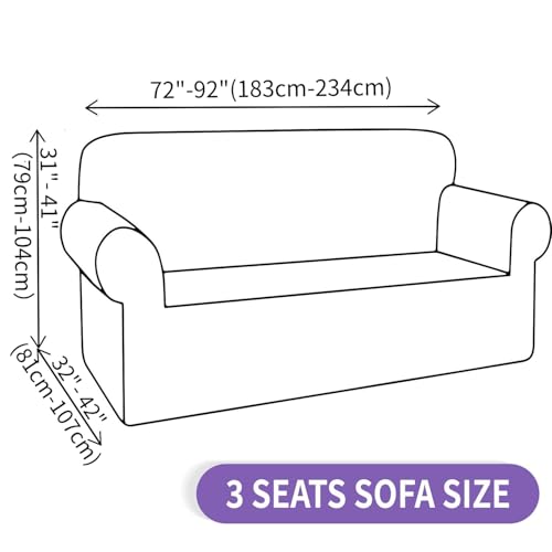 ZNSAYOTX Super Stretch Couch Cover (72"-92") Universal Sofa Covers with Elastic Bottom, Dog Cat Pets Friendly Washable Furniture Protector Fitted Sofa Slipcovers Stay in Place (Dark Grey, Sofa) ZNSAYOTX