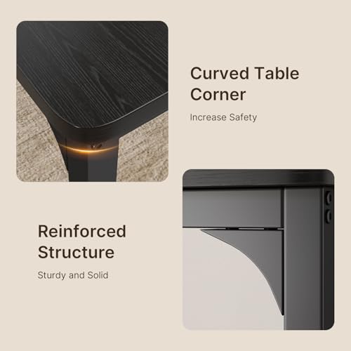 Gizoon Dining Table Set for 4, Kitchen Table Chairs Set of 4, 5 Piece Kitchen Table Set with 4 Upholstered PU Leather Chairs for Dining Room, Living Room, Apartment, Small Space, Black Gizoon