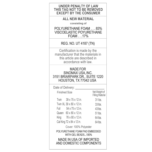 Vibe Gel Memory Foam Mattress, 12-Inch CertiPUR-US Certified Bed-in-a-Box, Twin XL, White Vibe