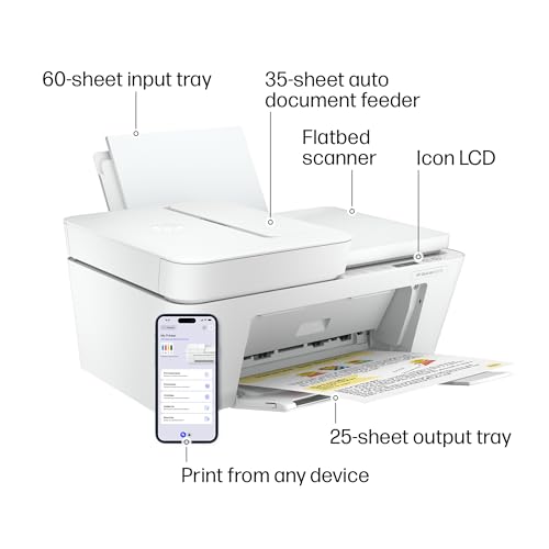 HP DeskJet 4227e Wireless All-in-One Color Inkjet Printer, Scanner, Copier, Best-for-Home, 3 Month Instant Ink Trial Included, AI-Enabled (6W7F0A)