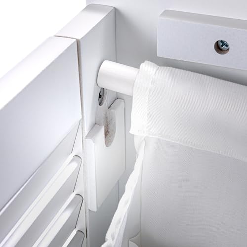 Household Essentials Single Load Hamper Cabinet Seat, White Household Essentials