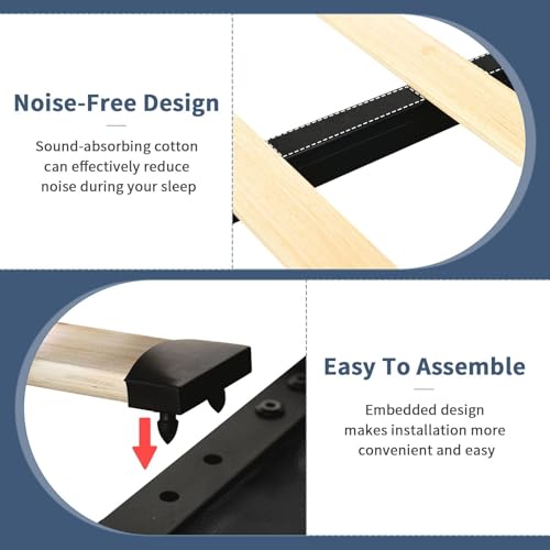 IMMERSTABLE King Size Bed Frame with 4 Storage Drawers, Upholstered Bed Frames with Headboard, RGB LED Lights, Heavy Duty Metal and Wood Slat Support, No Box Spring Needed, Easy Assembly, Black IMMERSTABLE