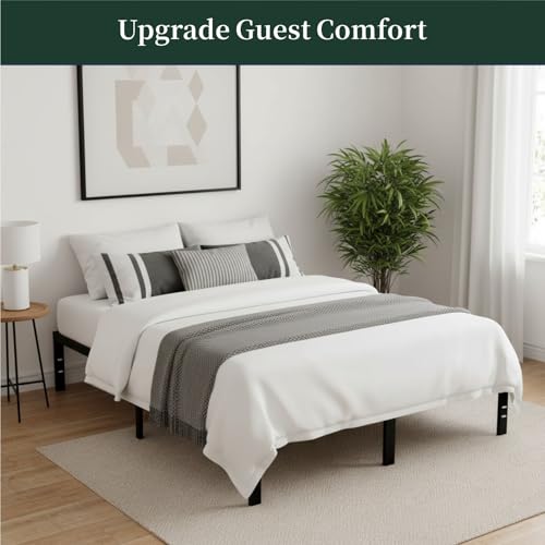 Full Size Bed Frame, 14 Inch Metal Platform Bed Frames with Heavy Duty Steel Slat Support, No Box Spring Needed, Easy Assembly, Under Bed Storage SageNest