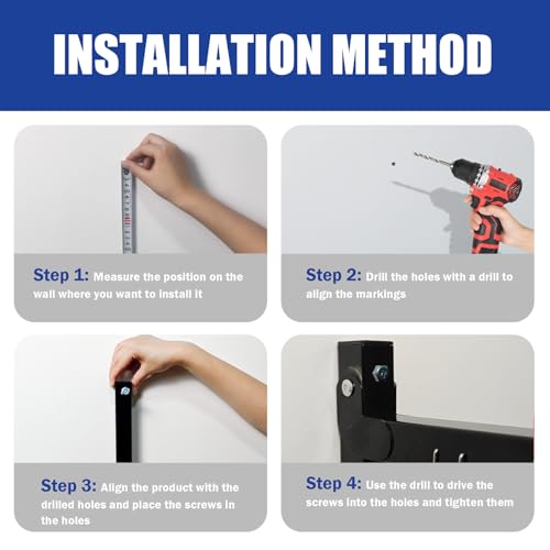 S&R PLKOP 3-Level Lumber Storage Rack, Wall Mounted Wood Organizer - 2 Pack, Black, Metal for Wood Storage & Lumber Racks S&R PLKOP