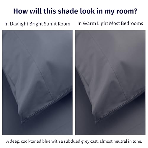 California Design Den Certified 100% Egyptian Cotton California King Sheets Set - Lightweight Percale Cal King Sheet Set with Deep Pockets, Crisp & Durable Luxury Bedding - Mineral Blue California Design Den