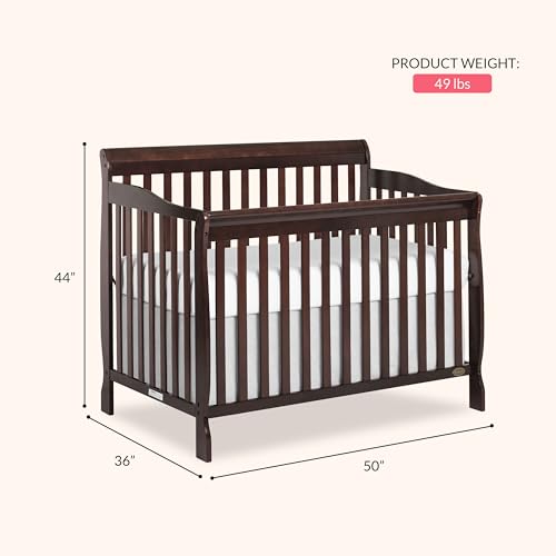 Dream On Me Ashton 5-in-1 Convertible Crib in Espresso, Greenguard Gold Certified , 50x36x44 Inch (Pack of 1)