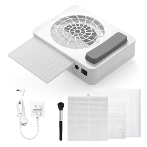 Aokitec Nail Dust Collector with Reusable Filters, Powerful Nail Vacuum Fan with Disposable Filter Cotton Dual-use Electric Dust Collection Machine Aokitec